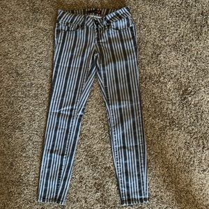 G By Guess super skinny striped coated denim